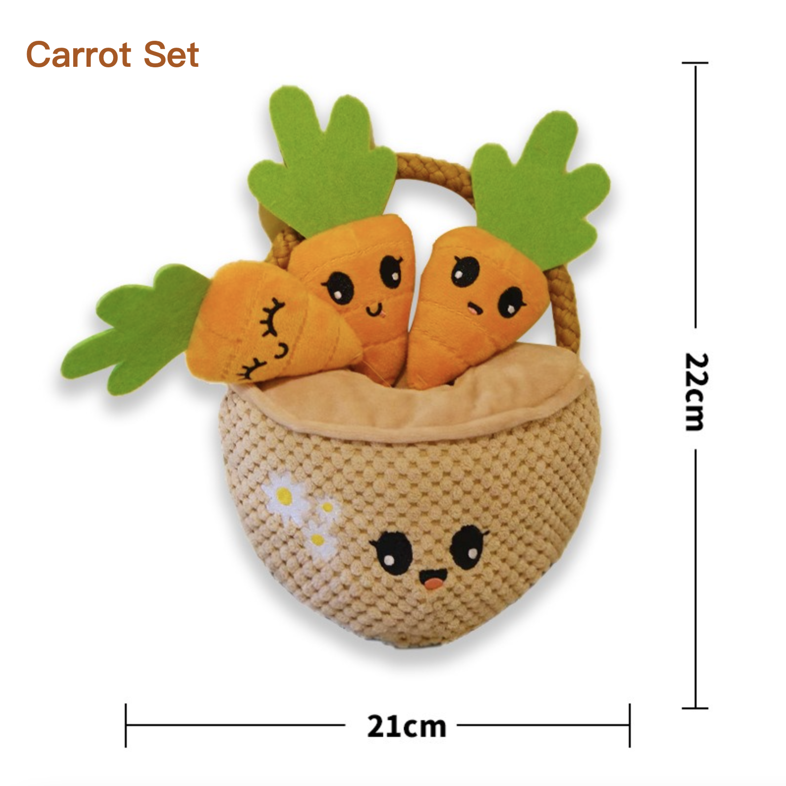 Cute Dog Paper Sound BB Set Toys Bite-resistant Plush Toys Bee Set Carrot Set