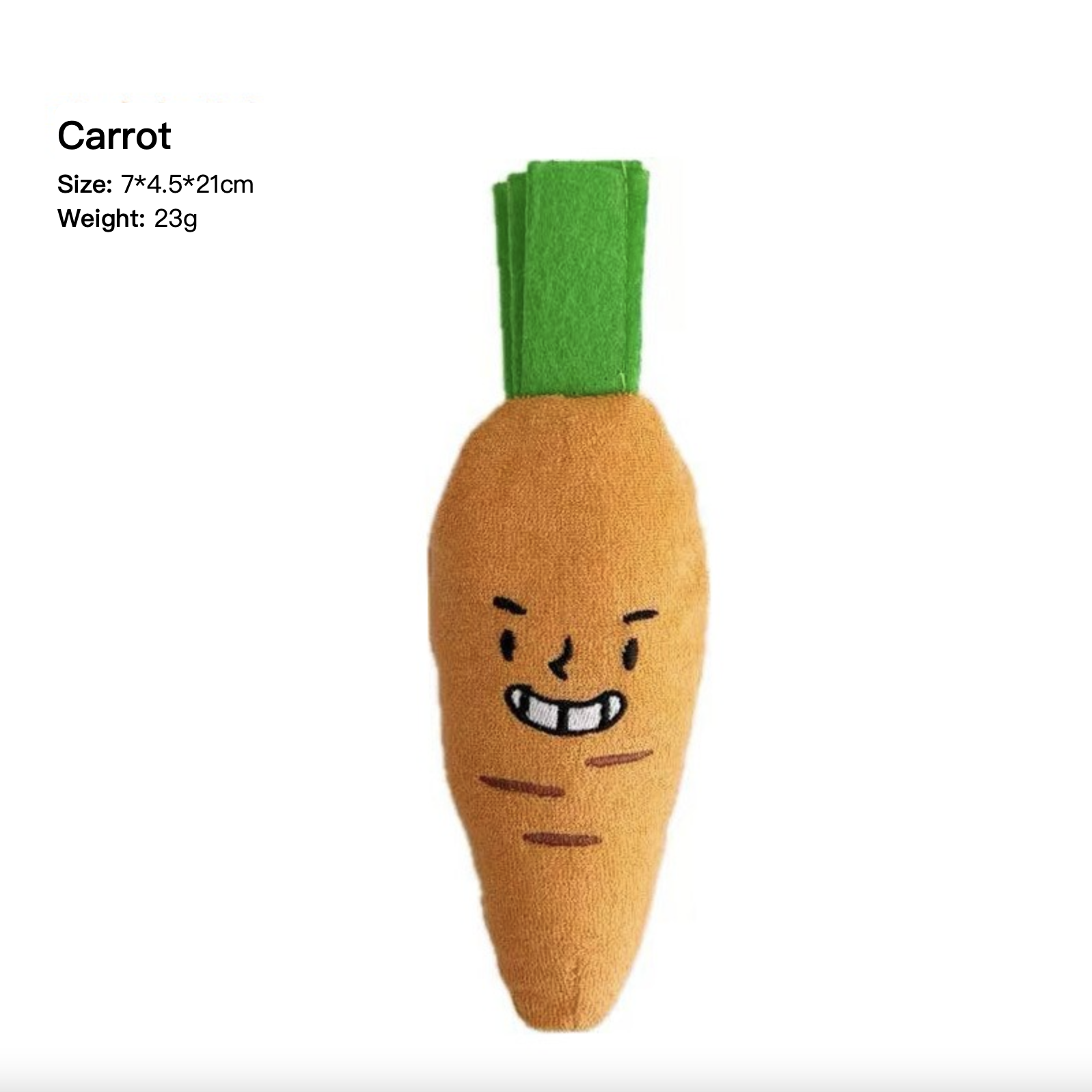 Korean Style Plush Squeaky Dog Toy Sniff Hide Food Carrot Eggplant Mushroom Scallion