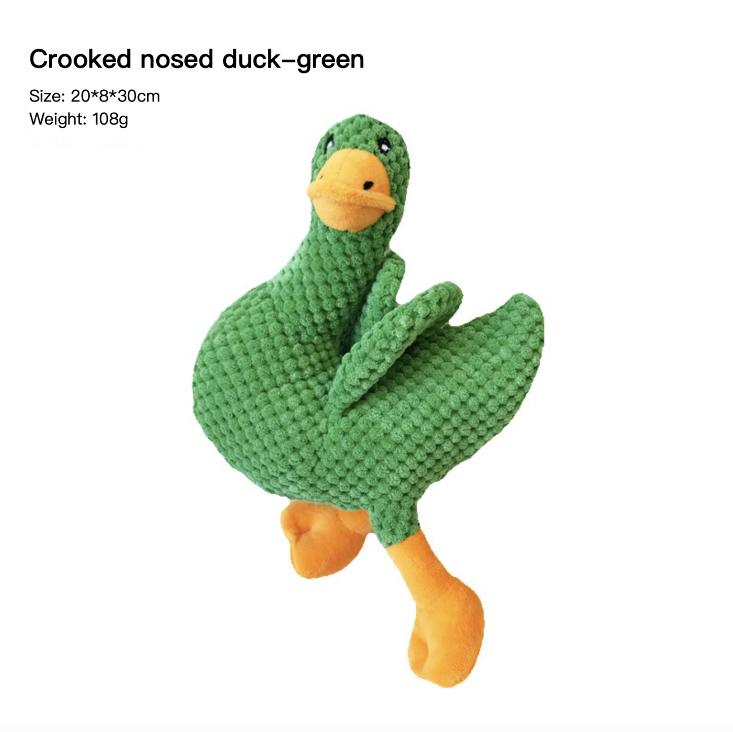 Squeaky Chewing Dog Toy Crooked Nosed Duck 3 Colors Blue Yellow Green