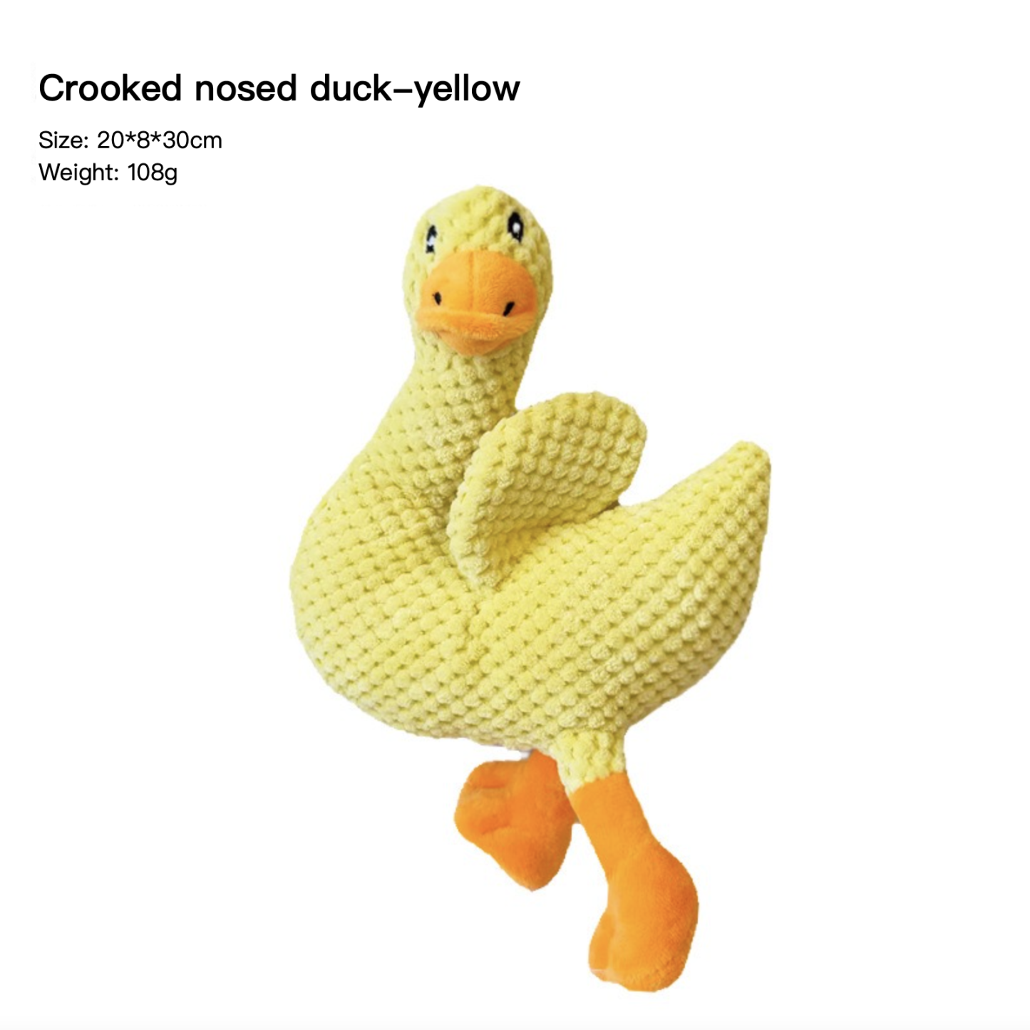 Squeaky Chewing Dog Toy Crooked Nosed Duck 3 Colors Blue Yellow Green