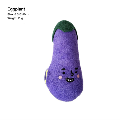 Korean Style Plush Squeaky Dog Toy Sniff Hide Food Carrot Eggplant Mushroom Scallion