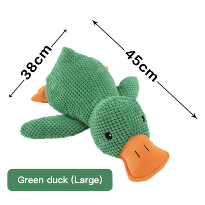 Squeaky Chewing Dog Toy Crooked Nosed Duck 3 Colors Blue Yellow Green