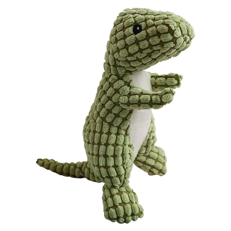 Plush Squeaky Dog Toy Cute Dinosaur 3 Colors Bite Resistant Pet Toy Teeth Grinding & Cleaning