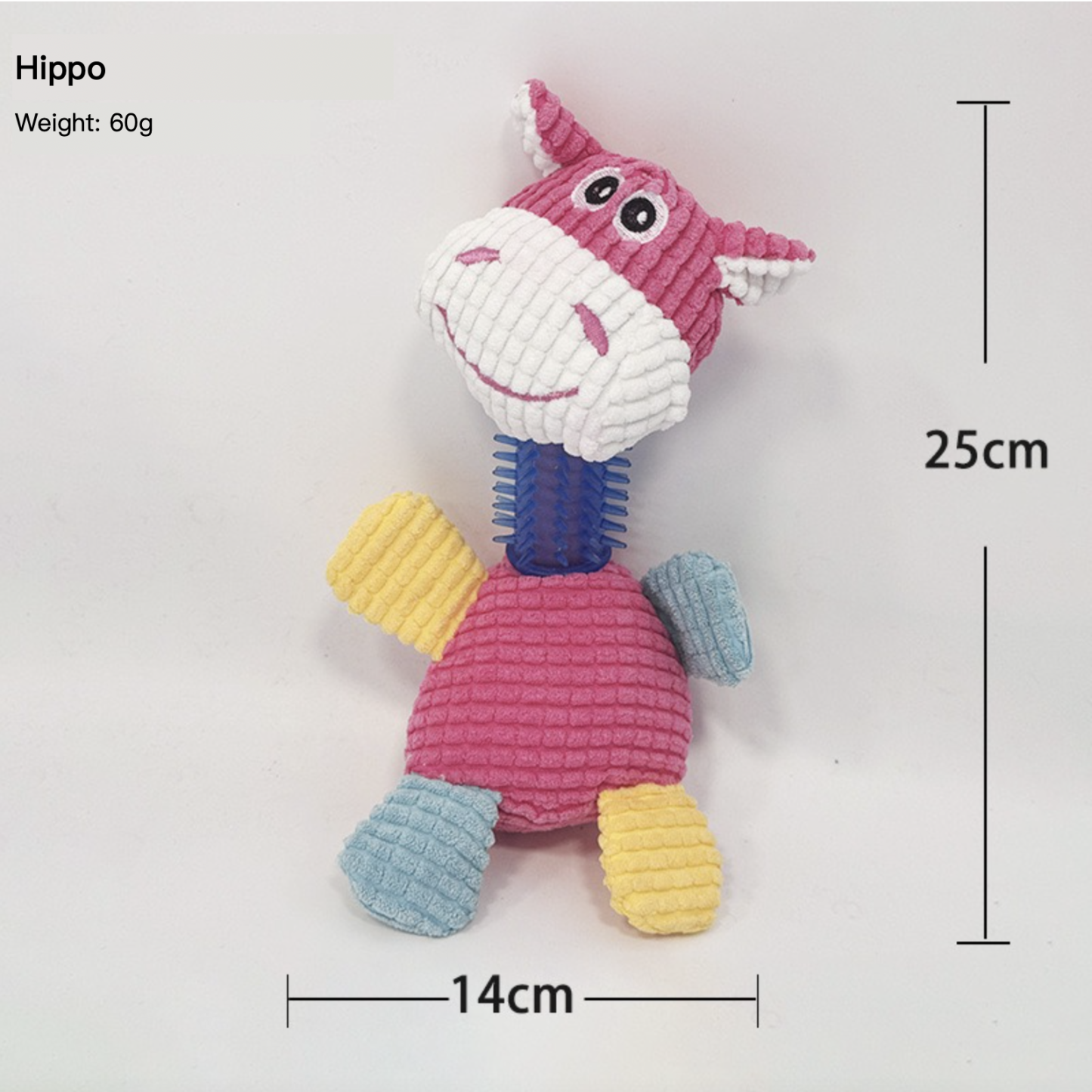 Bite Resistant Squeaky Dog Toy Teeth Cleaning Teeth Grinding Hippo Giraffe Elephant