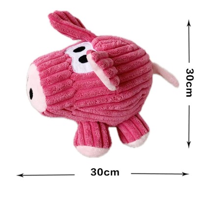 Plush Squeaky Dog Toy Cute Pink Pig Bite Resistant Pet Toy Teeth Grinding & Cleaning
