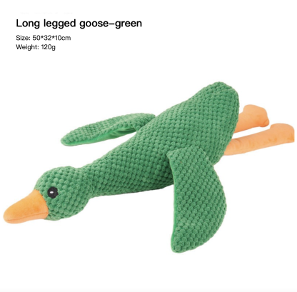 Squeaky Chewing Dog Toy Crooked Nosed Duck 3 Colors Blue Yellow Green