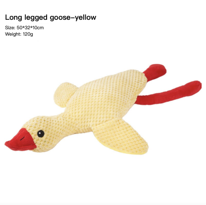 Squeaky Chewing Dog Toy Crooked Nosed Duck 3 Colors Blue Yellow Green