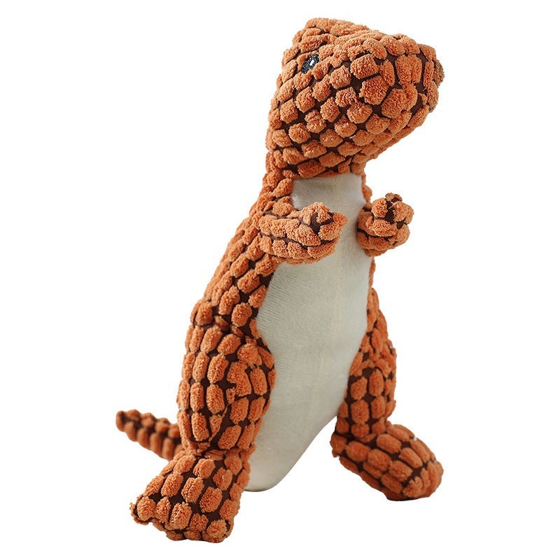 Plush Squeaky Dog Toy Cute Dinosaur 3 Colors Bite Resistant Pet Toy Teeth Grinding & Cleaning