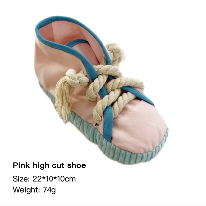 Washable High & Low Cut Shoe Bite-resistant Squeaky Hidden Food Dog Toy 5 Colors