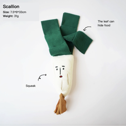 Korean Style Plush Squeaky Dog Toy Sniff Hide Food Carrot Eggplant Mushroom Scallion