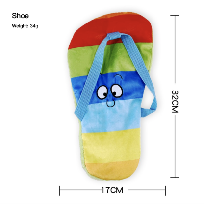 Summer Style Series Squeaky Paper Sound Dog Toy Shoe Watermelon Pineapple Beer Popsicle