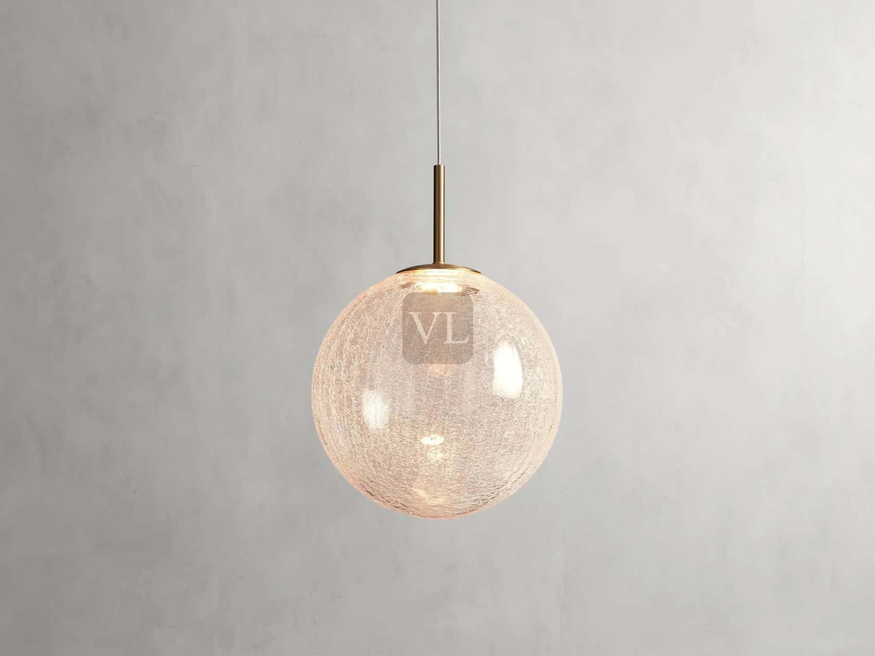 Elegant Crackle Glass Globe Pendant Light with Integrated LED