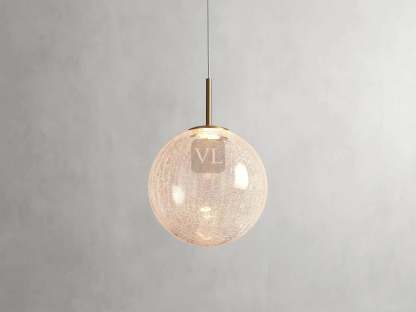 Elegant Crackle Glass Globe Pendant Light with Integrated LED
