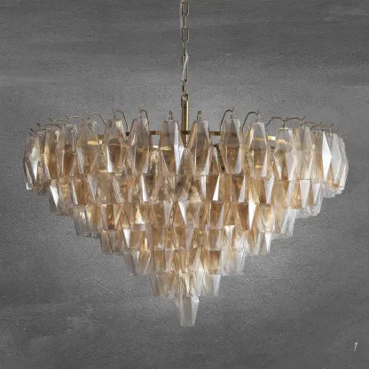 Sierra Clear Glass Tiered Round Chandelier