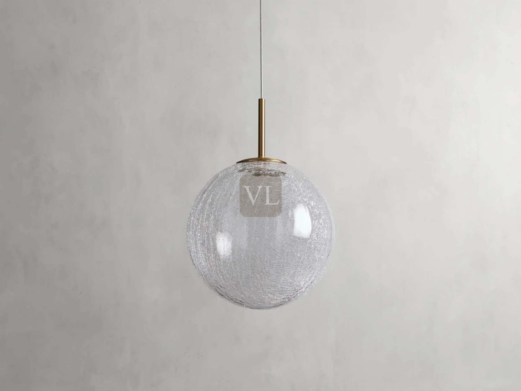 Elegant Crackle Glass Globe Pendant Light with Integrated LED