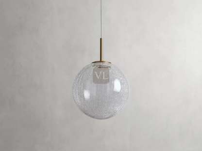 Elegant Crackle Glass Globe Pendant Light with Integrated LED