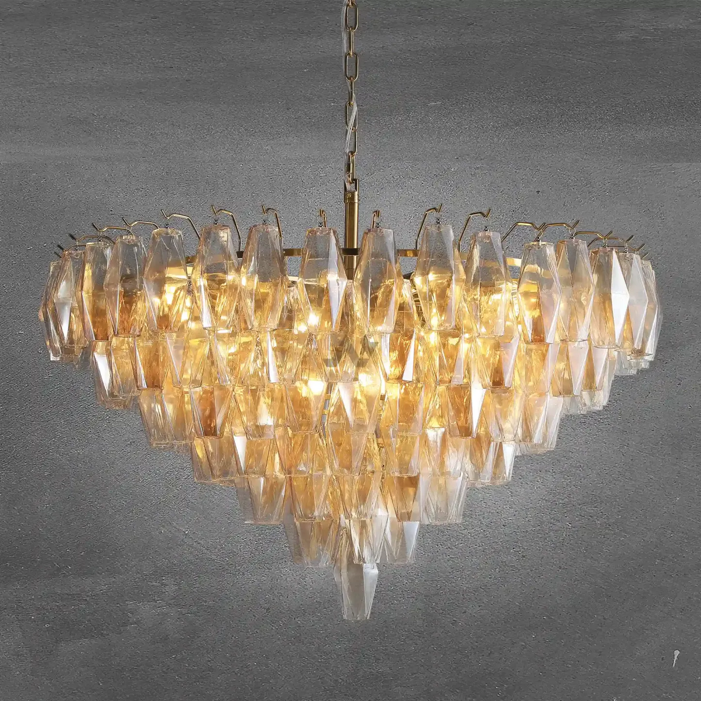 Sierra Clear Glass Tiered Round Chandelier