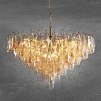 Sierra Clear Glass Tiered Round Chandelier