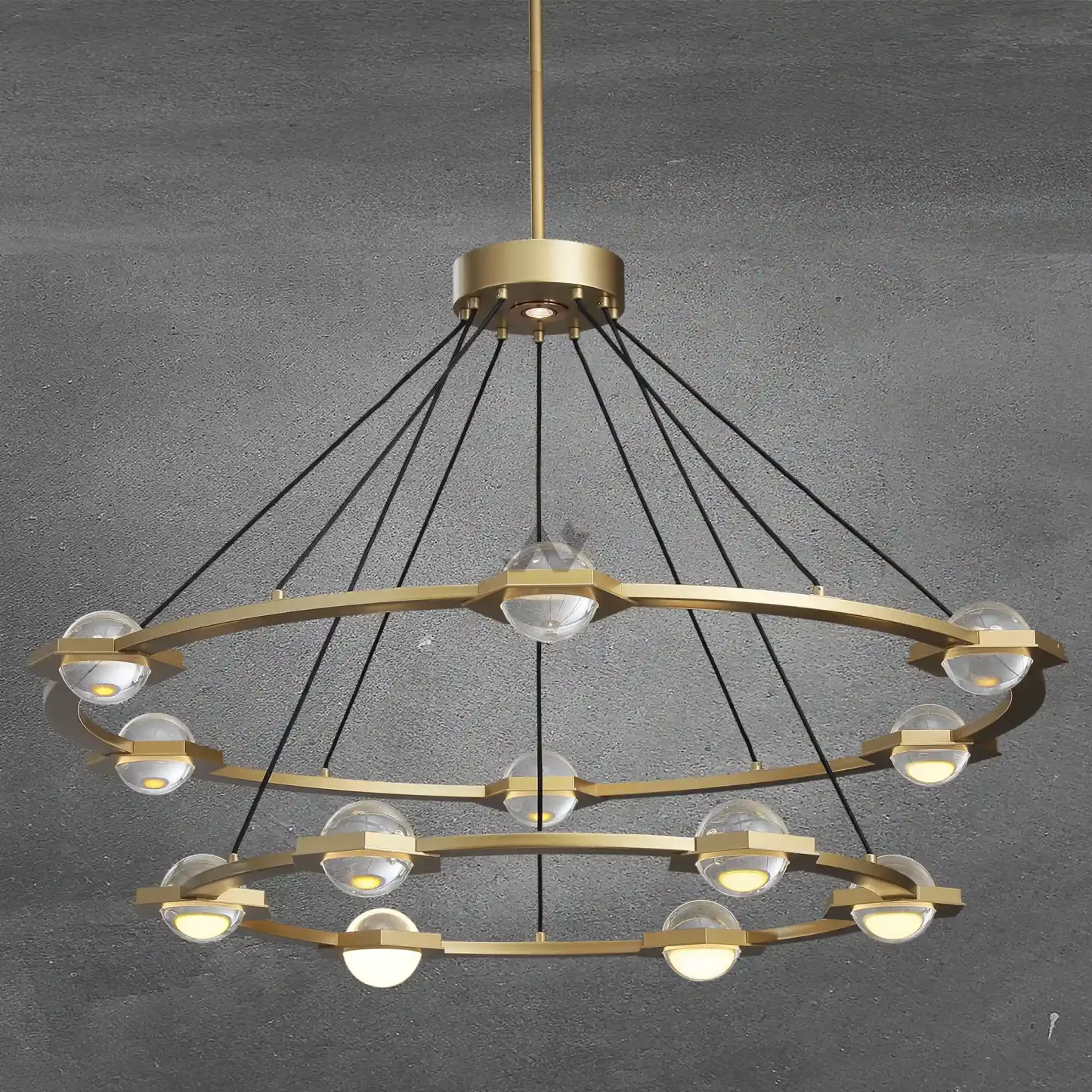 Planet Two-Tier Round Chandelier