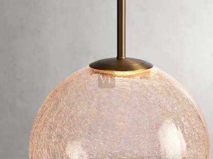 Elegant Crackle Glass Globe Pendant Light with Integrated LED