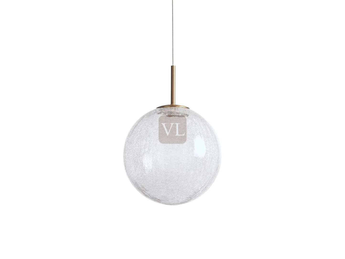 Elegant Crackle Glass Globe Pendant Light with Integrated LED