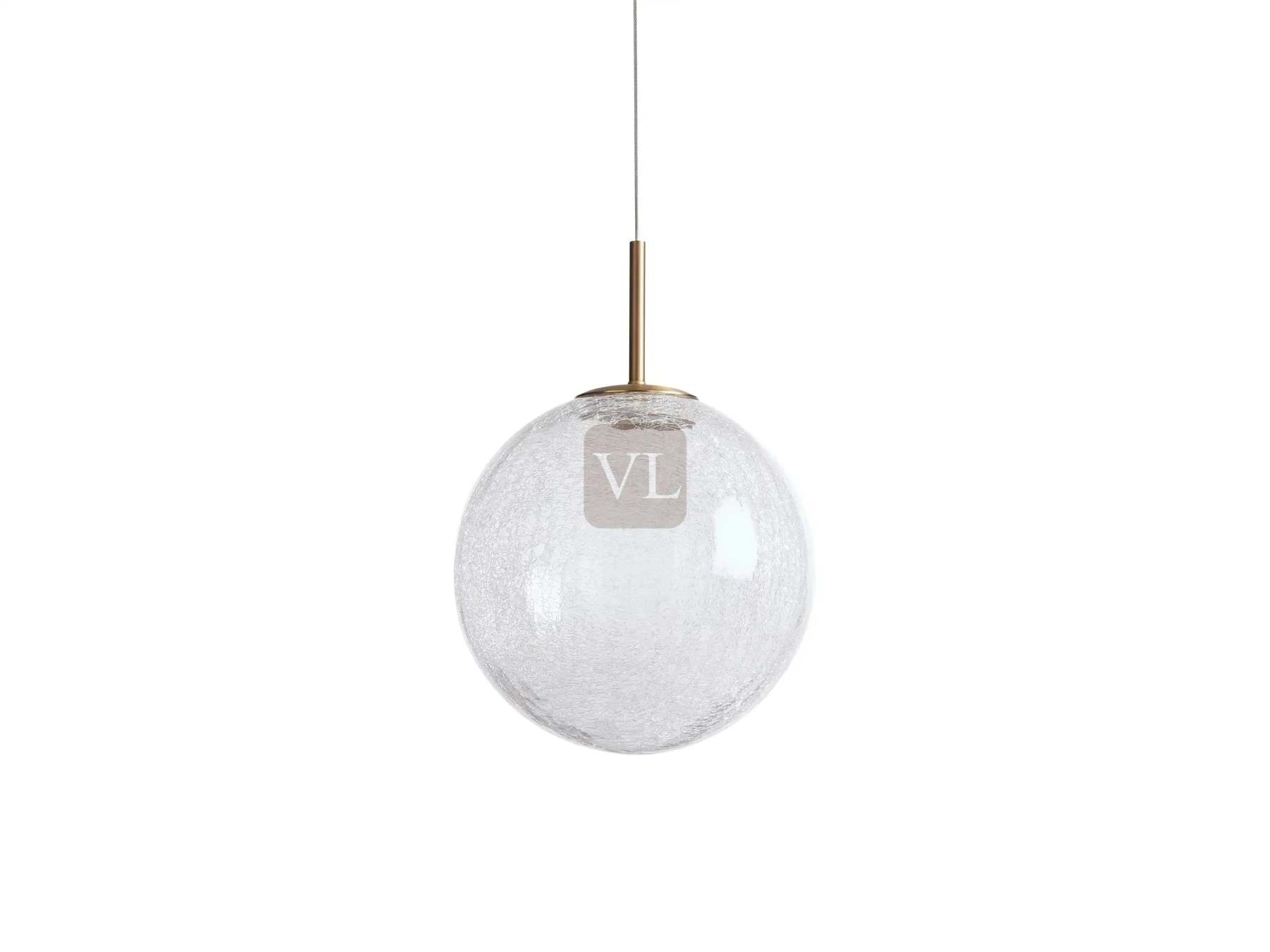 Elegant Crackle Glass Globe Pendant Light with Integrated LED