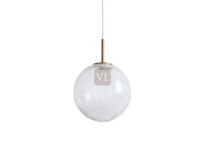 Elegant Crackle Glass Globe Pendant Light with Integrated LED