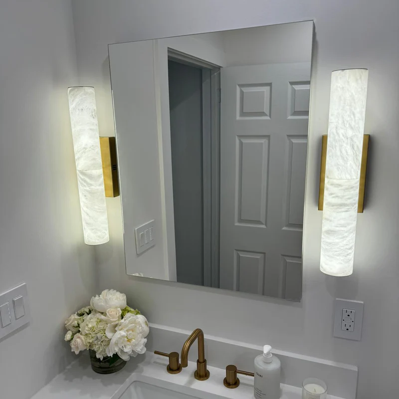 Alabaster Round Tube Wall Sconce