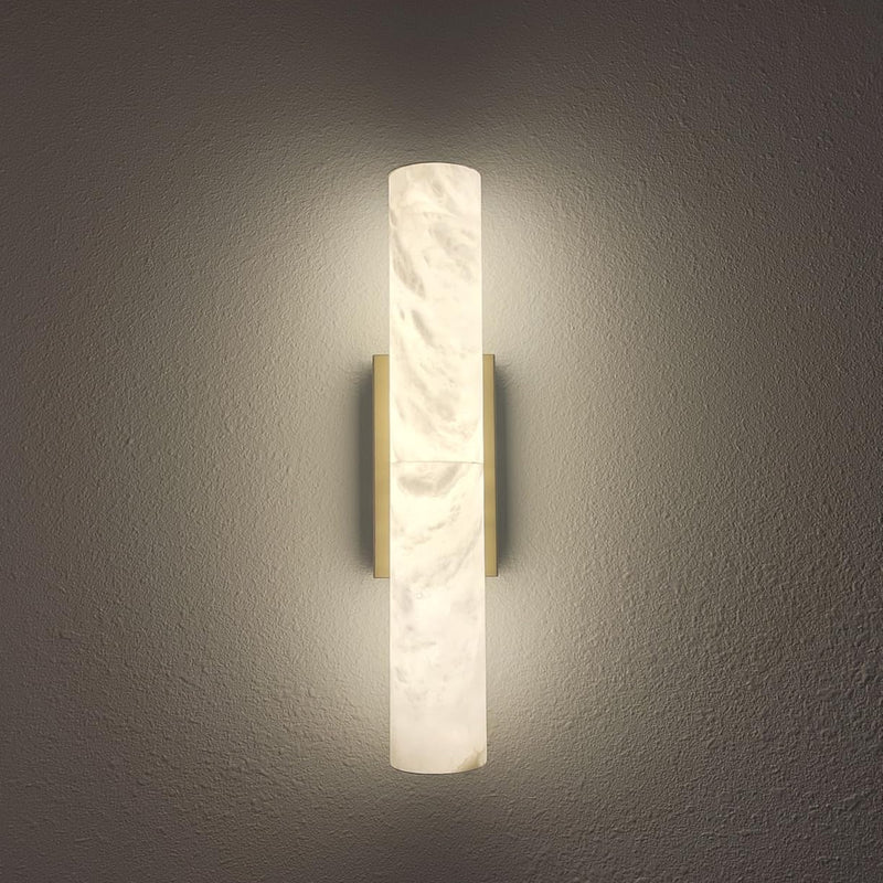 Alabaster Round Tube Wall Sconce