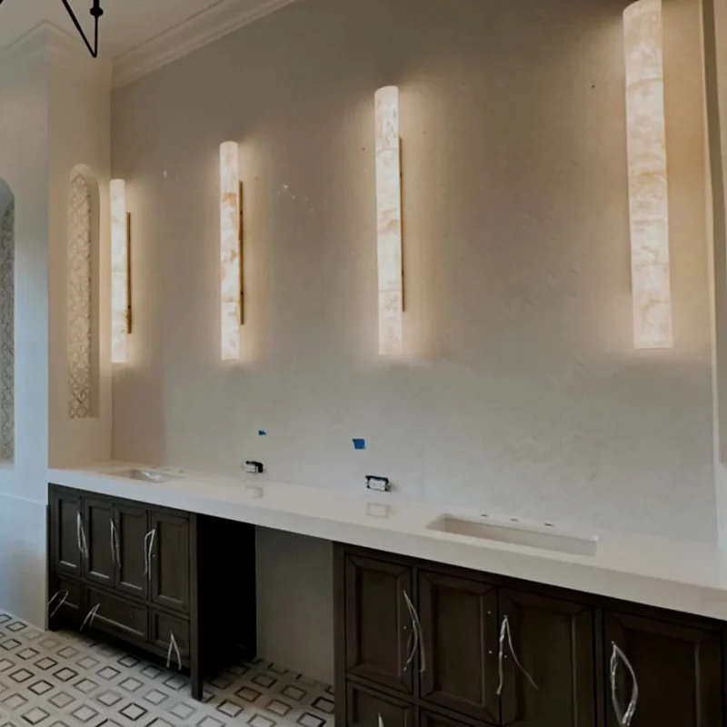 Alabaster Round Tube Wall Sconce