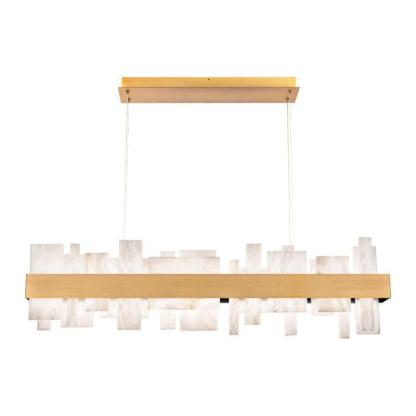 Acropolis 46in LED Linear Alabaster Chandelier-chandeliers for dining room,chandeliers for stairways,chandeliers for foyer,chandeliers for bedrooms,chandeliers for kitchen,chandeliers for living room-Brass-winglightingus