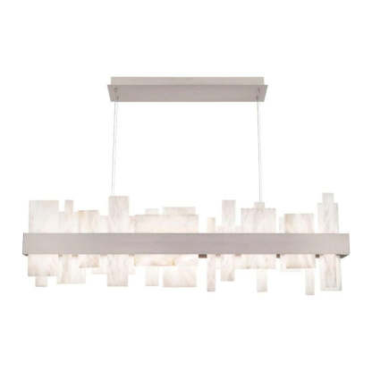Acropolis 46in LED Linear Alabaster Chandelier-chandeliers for dining room,chandeliers for stairways,chandeliers for foyer,chandeliers for bedrooms,chandeliers for kitchen,chandeliers for living room-Brushed Nickel-winglightingus