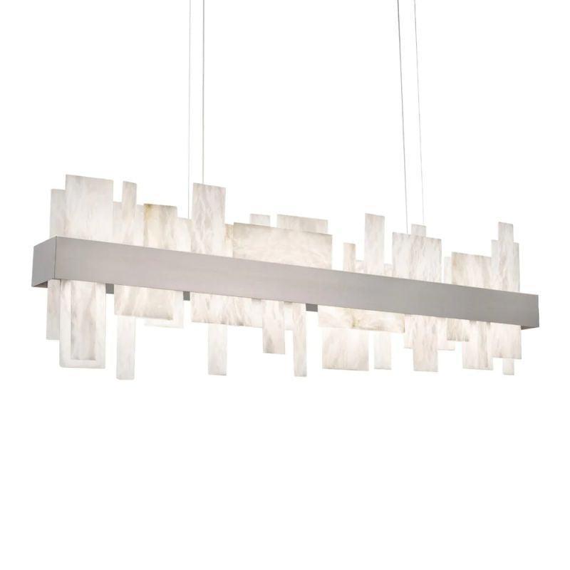 Acropolis 46in LED Linear Alabaster Chandelier-chandeliers for dining room,chandeliers for stairways,chandeliers for foyer,chandeliers for bedrooms,chandeliers for kitchen,chandeliers for living room-winglightingus