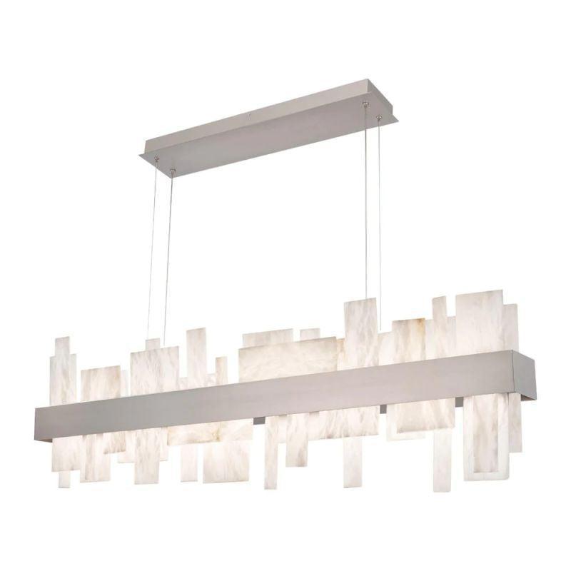 Acropolis 46in LED Linear Alabaster Chandelier-chandeliers for dining room,chandeliers for stairways,chandeliers for foyer,chandeliers for bedrooms,chandeliers for kitchen,chandeliers for living room-winglightingus