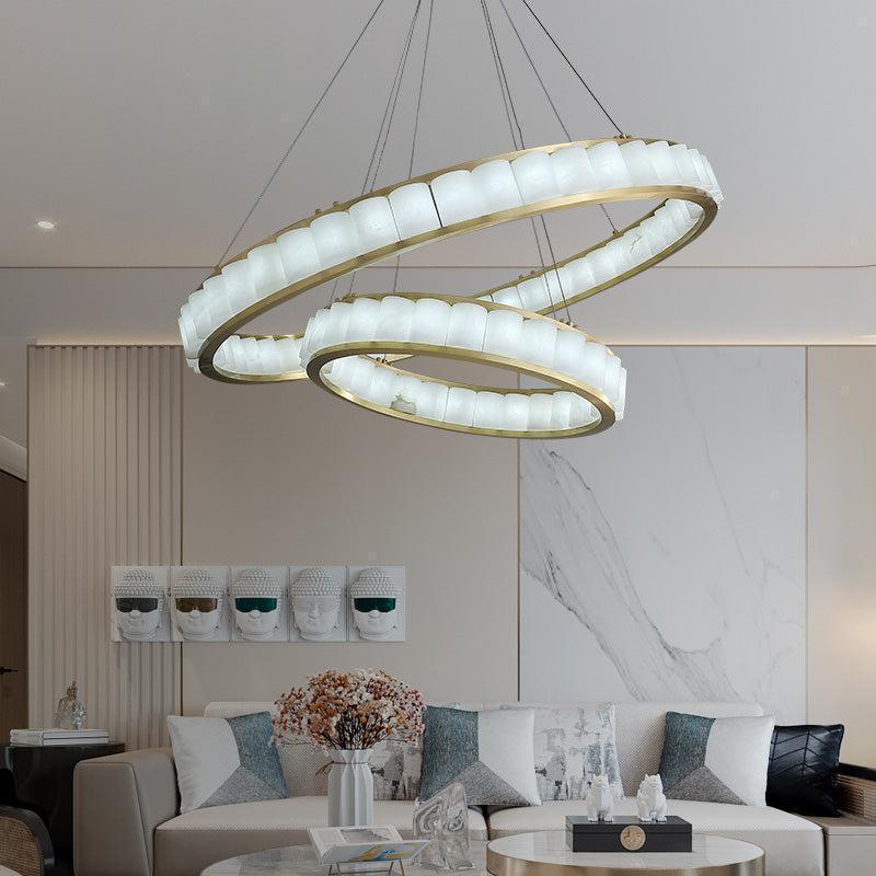 Alabaster Anne Circle Round Chandeliers-winglightingus