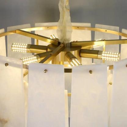 Alabaster Brass Multi-Layer Chandelier Lamp-winglightingus