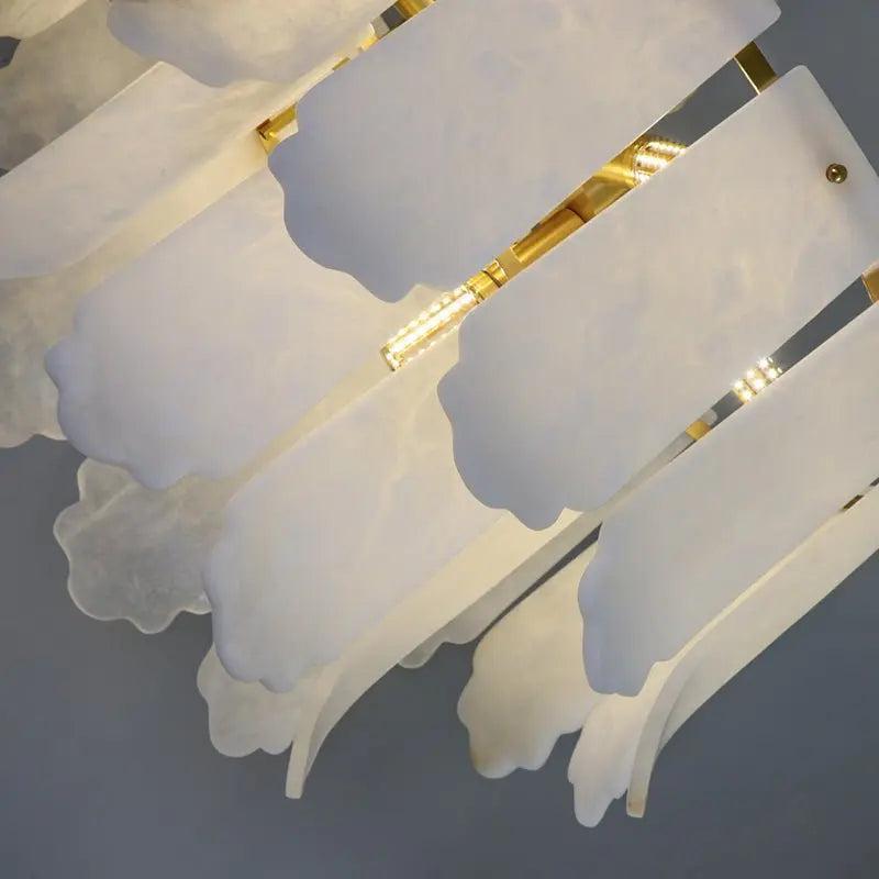 Alabaster Brass Multi-Layer Chandelier Lamp-winglightingus