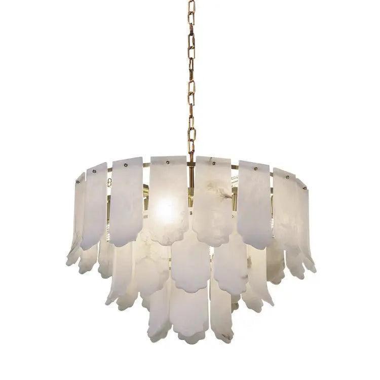 Alabaster Brass Multi-Layer Chandelier Lamp-winglightingus