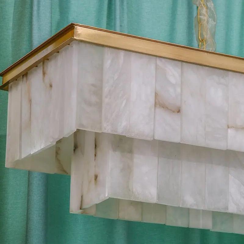 Alabaster Brass Rectangular Chandelier-winglightingus