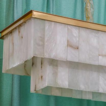 Alabaster Brass Rectangular Chandelier-winglightingus