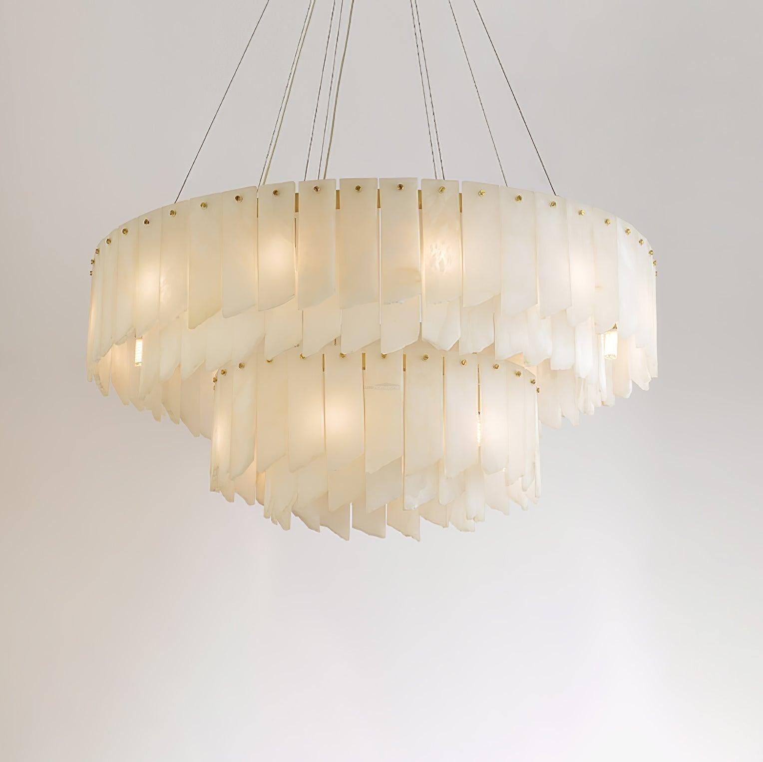 Alabaster Cascade Tiered Chandelier 27.6-winglightingus
