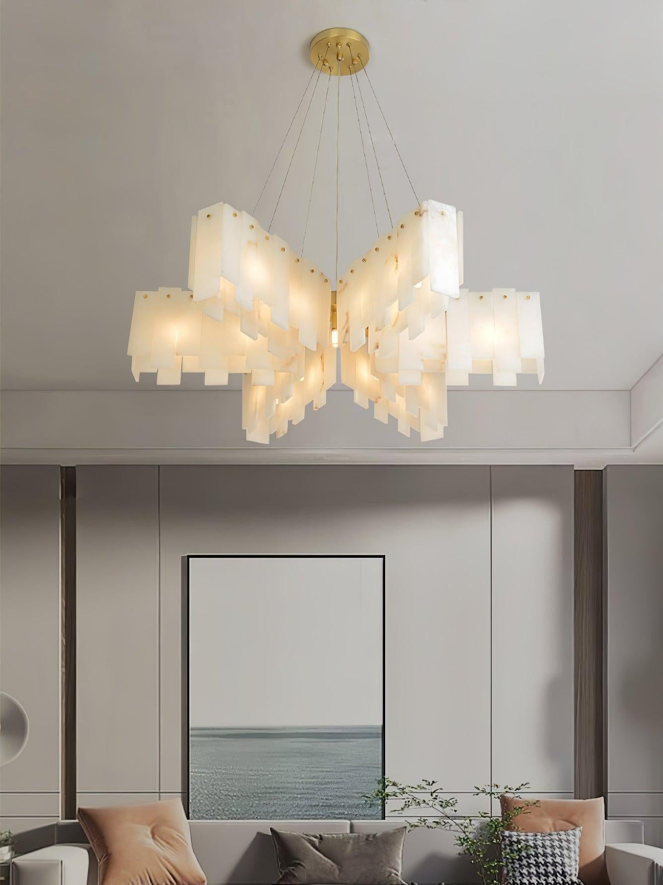 Alabaster Cascade Tiered Chandelier 27.6-winglightingus