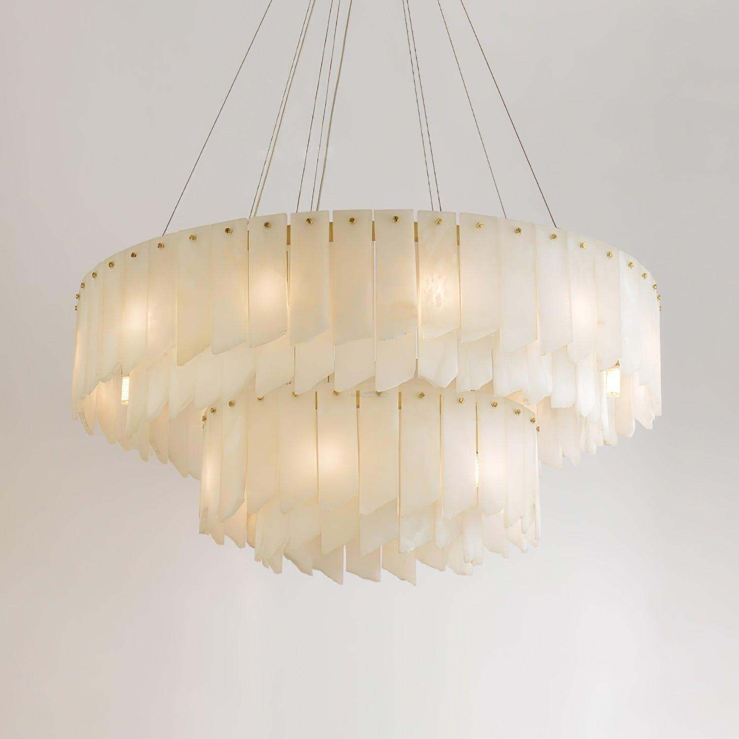 Alabaster Cascade Tiered Chandelier 27.6-winglightingus