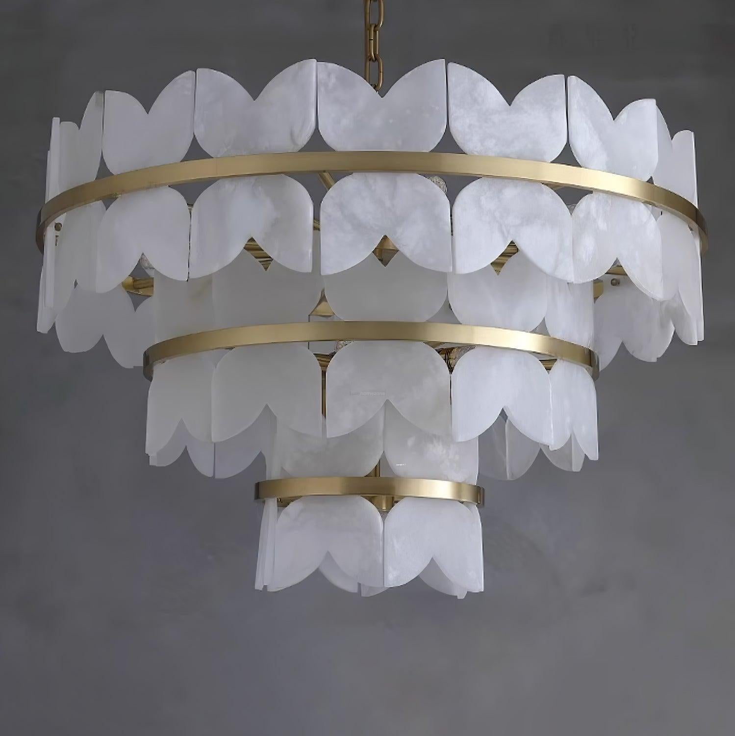 Alabaster Cloudscape Chandelier with 1/2 layer-winglightingus