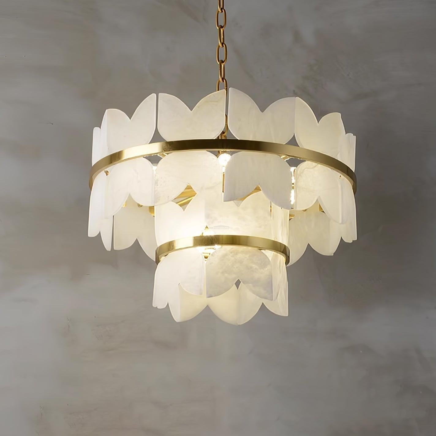 Alabaster Cloudscape Chandelier with 1/2 layer-winglightingus
