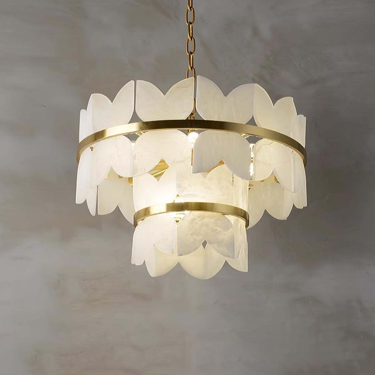 Alabaster Cloudscape Chandelier with 1/2 layer-winglightingus