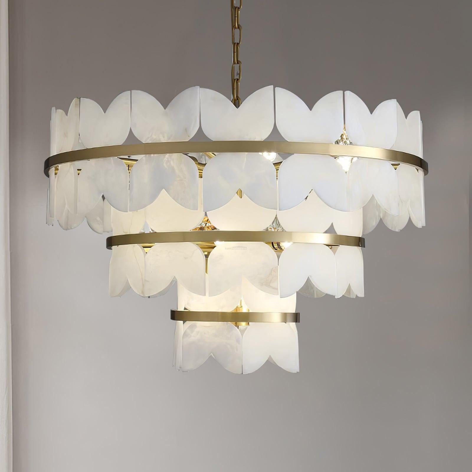Alabaster Cloudscape Chandelier with 1/2 layer-winglightingus