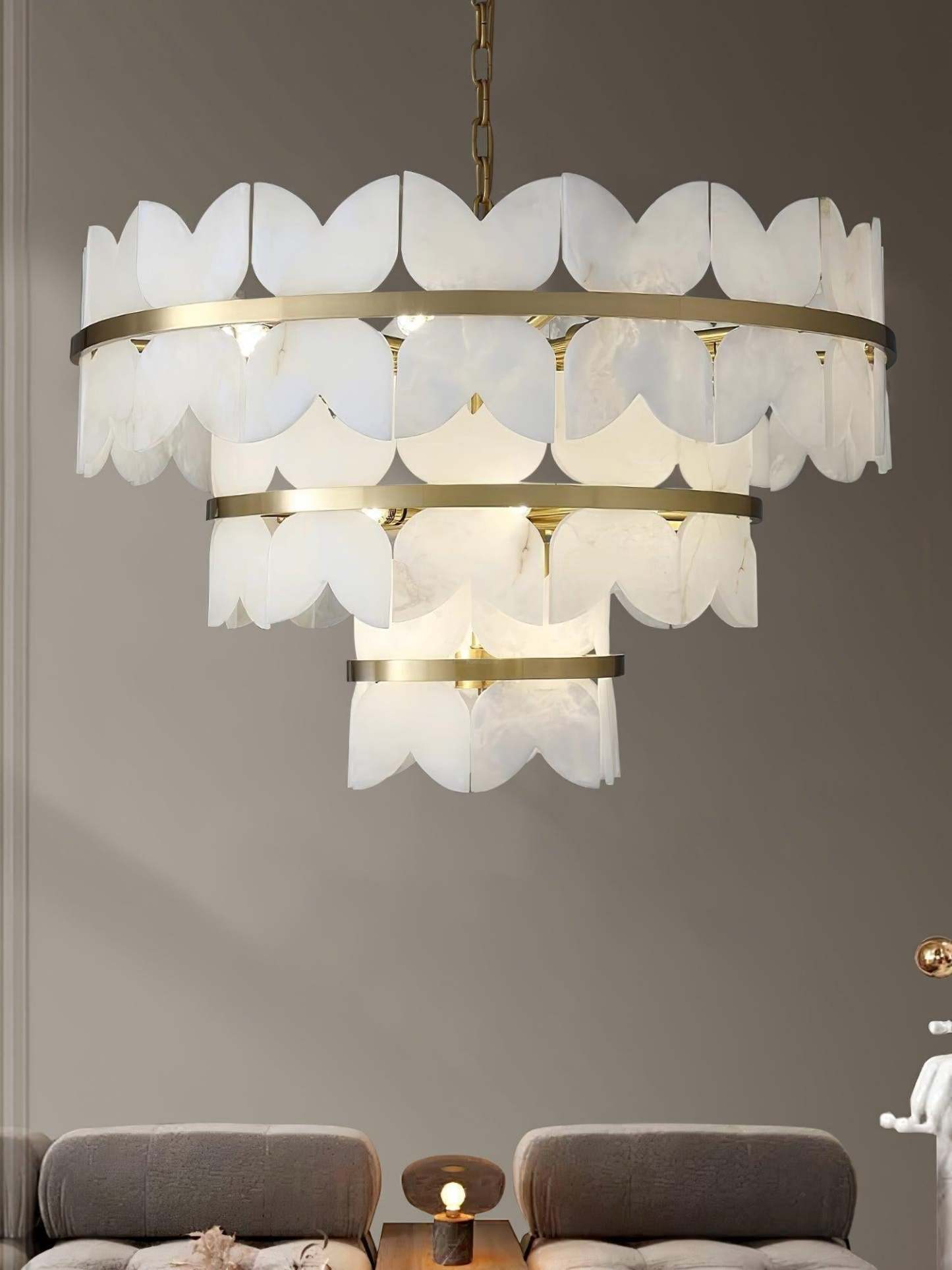 Alabaster Cloudscape Chandelier with 1/2 layer-winglightingus