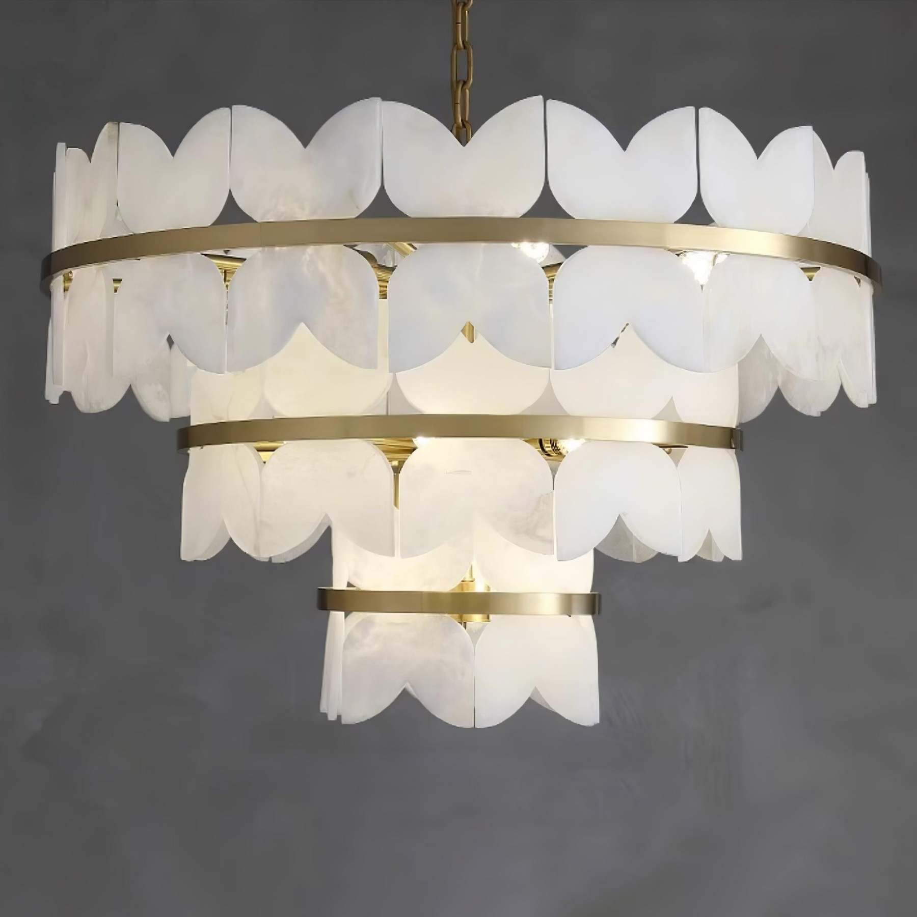 Alabaster Cloudscape Chandelier with 1/2 layer-winglightingus