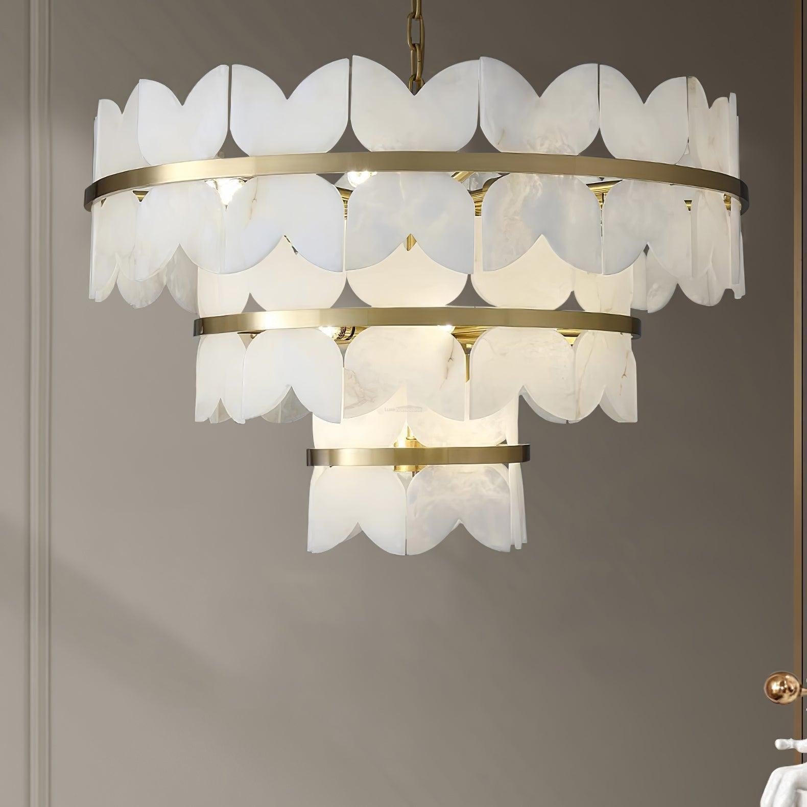 Alabaster Cloudscape Chandelier with 1/2 layer-winglightingus